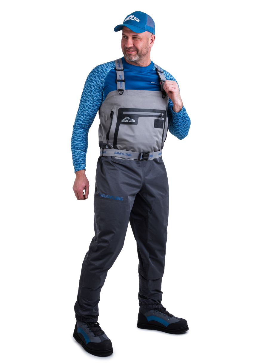 Таймень вейдерсы для рыбалки GRAYLING GRWF3-001, серый/т.серый